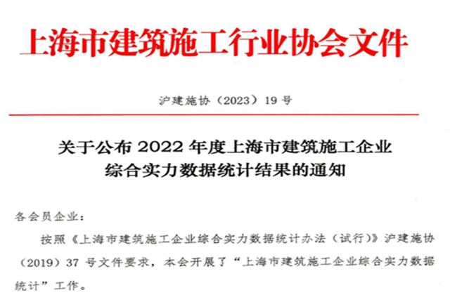 尊龙凯时建设集团连续七年蝉联“上海市进沪施工30强企业第一名”